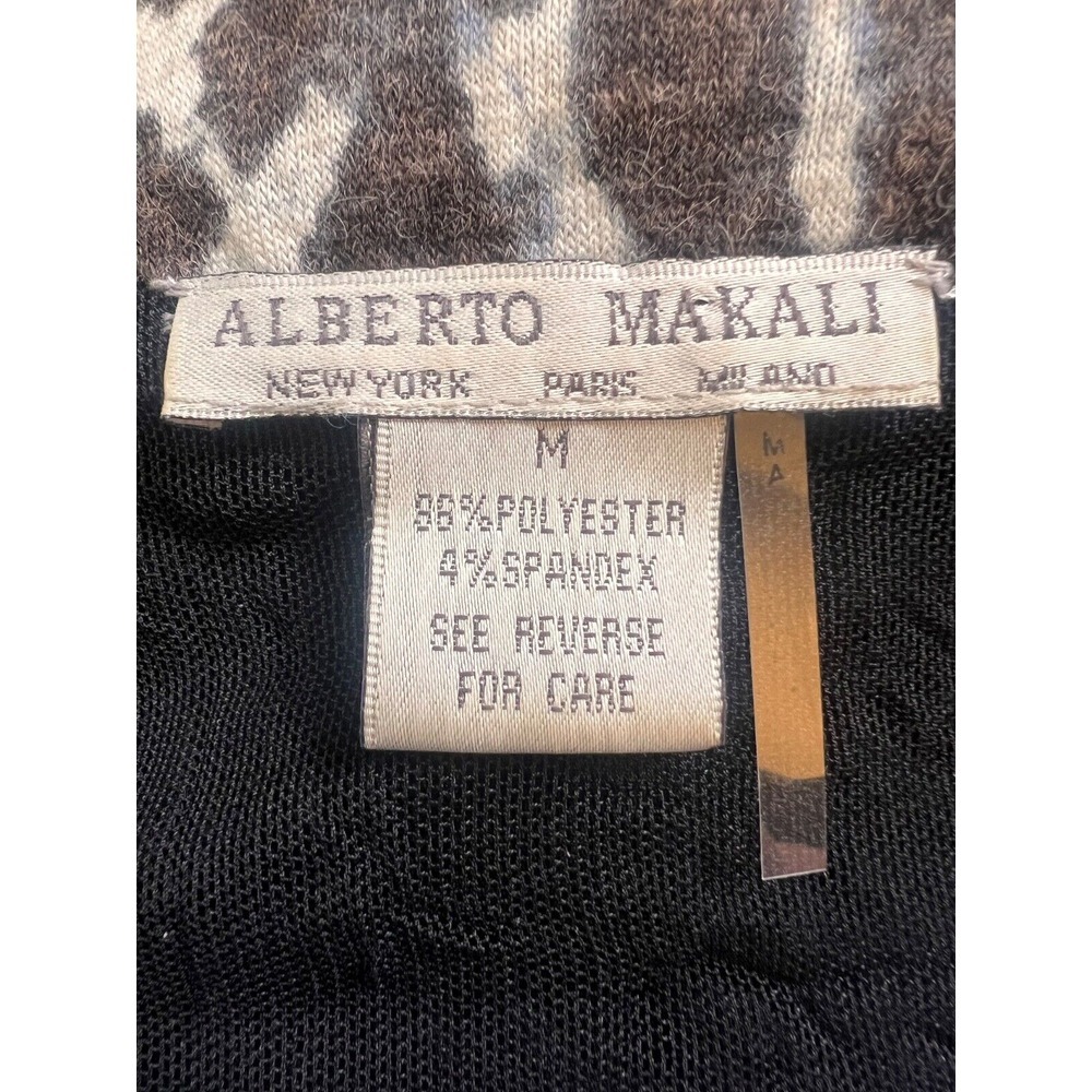 ALBERTO MAKALI Chain Link Zip Up Sweater Jacket Multi Print Black Size M - Picture 2 of 6